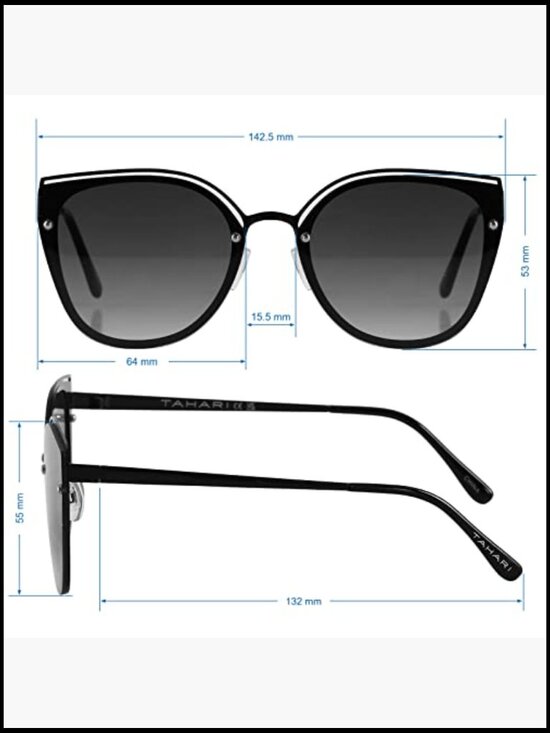 Cat Eye Sunglasses 100% UV Protection Metal Frame Lightweight